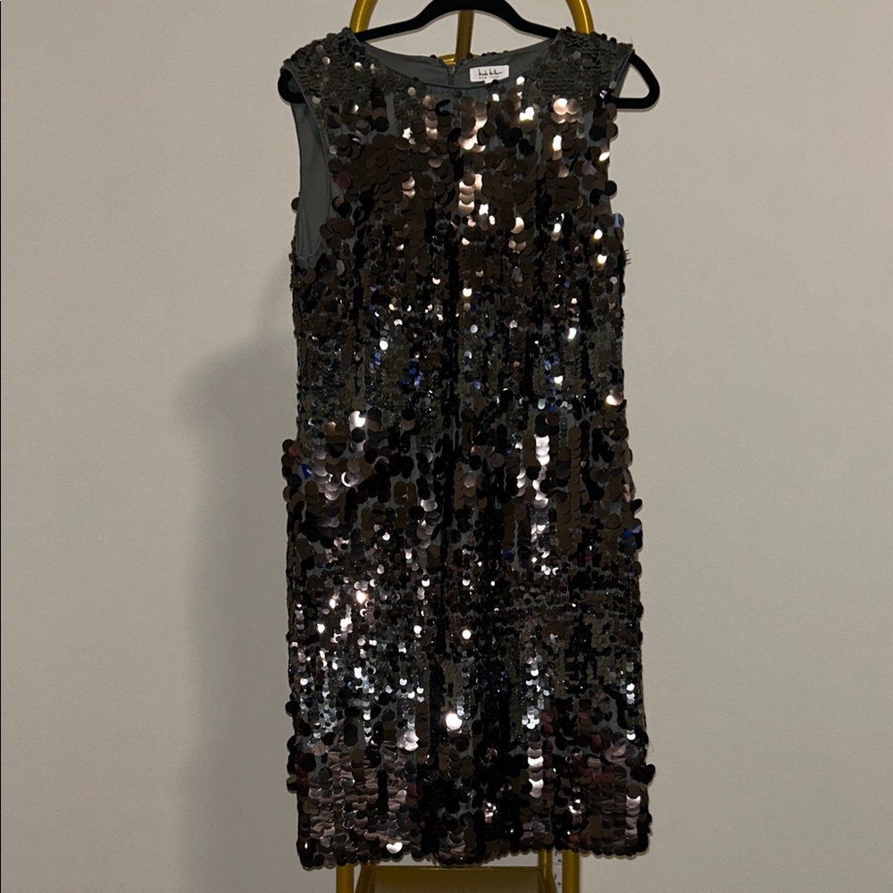 Nicole Miller Black Sequin Mini Dress